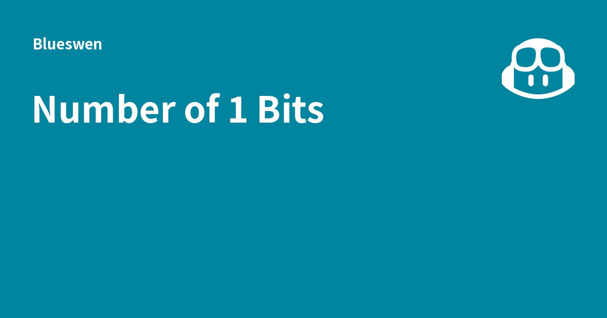Number of 1 Bits - Blueswen
